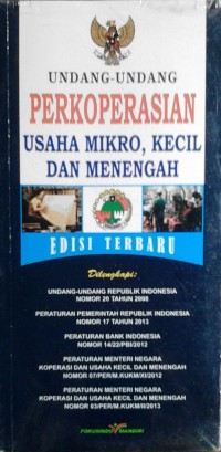 Undang-Undang Perkoperasian Usaha Mikro, Kecil dan Menengah